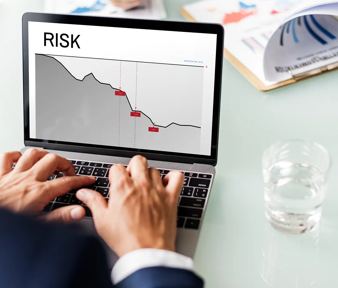 Risk chart on a laptop screen